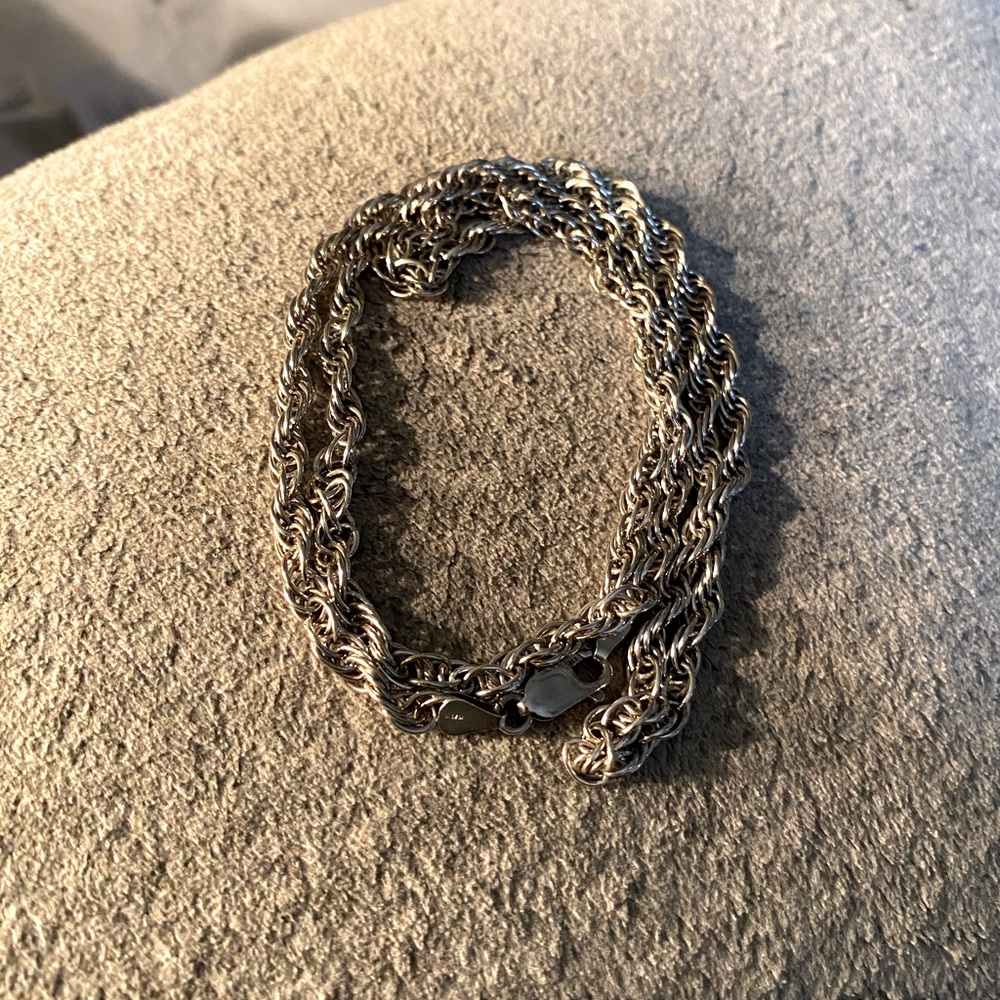 O-16: 30” solid 925 Italy rope chain - 34 grams! 4mm wide! Great Lanyard chain
